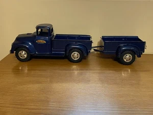 Camioneta pickup y remolque Tonka años 50 juguetes de acero prensado LA-84 - Imagen 1 de 12