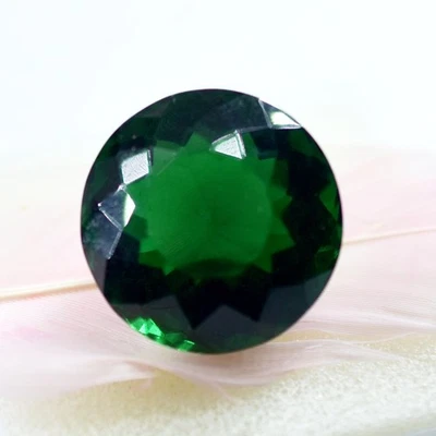 56.9 Ct Lab Created Green Garnet Round Cut Loose Gemstone Certified Pendant Size - Image 1 of 4