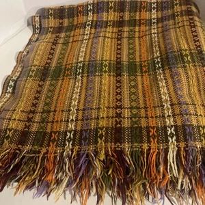 Vintage AMANA WOOLEN MILLS 60s 70s  Wool Blanket Throw 55 X 64” Gold Brown MCM - Picture 1 of 3