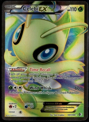 Celebi EX Full Art Boundaries Crossed 141/149 2012 Pokemon Card MP - Image 1 of 2