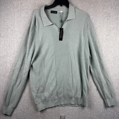 Suéter Tahari Para Hombres Medio Tejido Pullover Cuello Manga Larga Tejido Suave Nuevo Foto 1 de 4