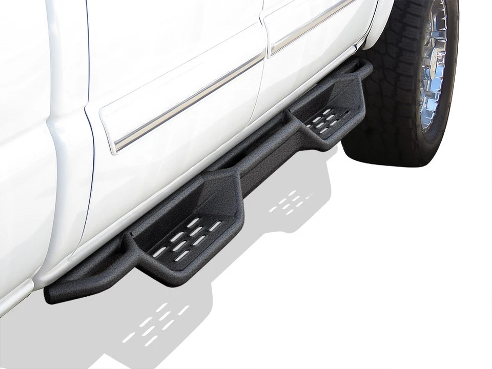 Black Side Step Nerf Bars For 01-07 Chevy Silverado GMC Sierra Crew Cab - Image 1 of 4