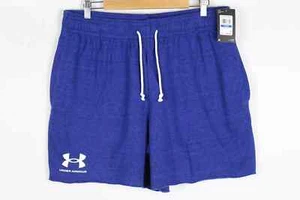 Under Armour Men's 6" Shorts Rival Terry Cut Off Sweat Royal Blue 382427 400 - Picture 1 of 5