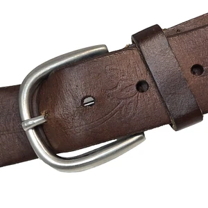 Cinturón Mujer De Colección L 40-42 Cuero Marrón Floral Repujado Boho Hippie Envejecido - Imagen 1 de 7