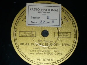TURKISH 78rpm RECORD Polydor MESUD CEMIL Tambur TARIHI TÜRK MUSIKISI KÜME Koro - Imagen 1 de 2