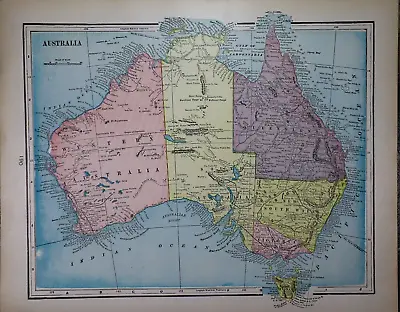 Old 1902 Cram's Atlas Map ~ AUSTRALIA ~ (11x14)  ~Free S&H    #660 • 27.60$