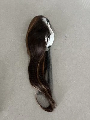 Peluca de cabello humano frontal de encaje HD 24” marrón con reflejos rubios miel rectos | Nueva Foto 1 de 4