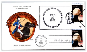 US George Washington Briefmarke Collins handbemalt Gütesiegel Ersttagsbrief (CL24 - Bild 1 von 1