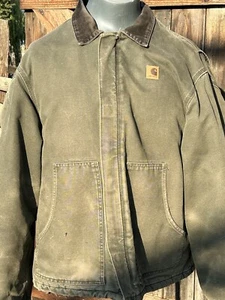 Vintage Carhartt Arctic Detroit Jacket Mens 2XL TALLJ22 MOS Green Quilted Canvas - Picture 1 of 18