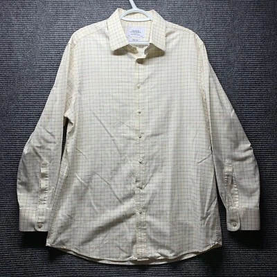 Camisa de Vestir Charles Tyrwhitt - Patrón de Rejilla a Rayas Talla 17/35 Calce Ajustado No Planchado Foto 1 de 4