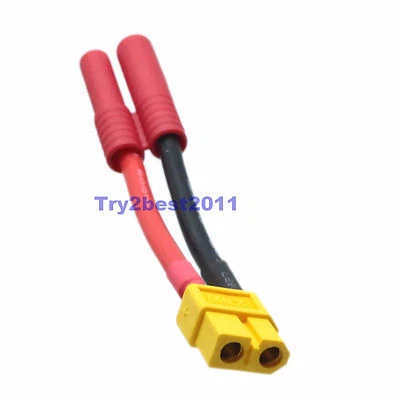 XT-60 Female To HXT 4MM Male Bullet Connector / Adapter/ Cable - Image 1 of 2