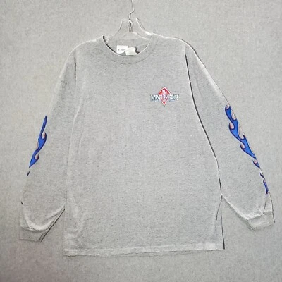 Camisa Six Flags Hombre Grande Gris Intenso Suspense Magic Mountain Azul Llama Camiseta Foto 1 de 4