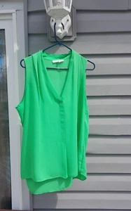 Rose+Olive Green Womens XL VNeck sleeveless Blouse Excellent Condition - Picture 1 of 4