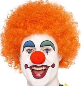70s 80s 1980s Mens Ladies Crazy Clown Afro Wig Fancy Dress Orange by Smiffys New - Picture 1 of 1