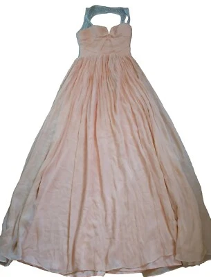 Guess Marciano Gloria Gown Papaya Pink Mesh Embellished Silk Dress Women Size 2 - Image 1 of 4