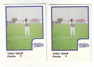 1986 Procards Omaha Royals THEO SHAW - 2 Card Lot - Kansas City Royals