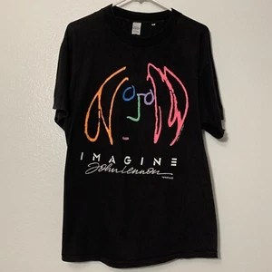 Vintage 1988 John Lennon Imagine T Shirt L XL Self Portrait 2 Sided 1980s 80s - Picture 1 of 12