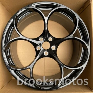 2PCS FITS ALFA ROMEO STELVIO 20" GLOSS BLACK FORGED WHEELS RIMS 20X10 - Picture 1 of 8