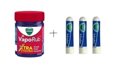 V-icks VapoRub Xtra Fuerte 50 ml y 3 piezas Vicks Llavero Inhalador Foto 1 de 2