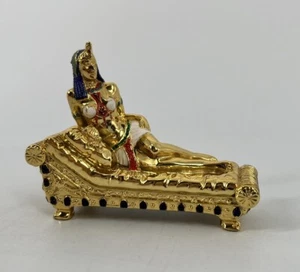 Kleine goldfarbene ägyptische Dame Figur (2 Stück) Kleopatra - Bild 1 von 6