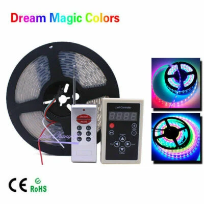 DC12V WS2811 IC Dream RGB Full Color LED Strip 5M+ Remote controller+ LED  Power - Image 1 of 4