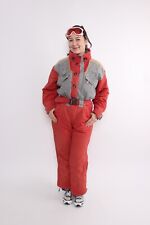 90s one piece ski suit, vintage red ski jumpsuit, women snowsuit, Size M