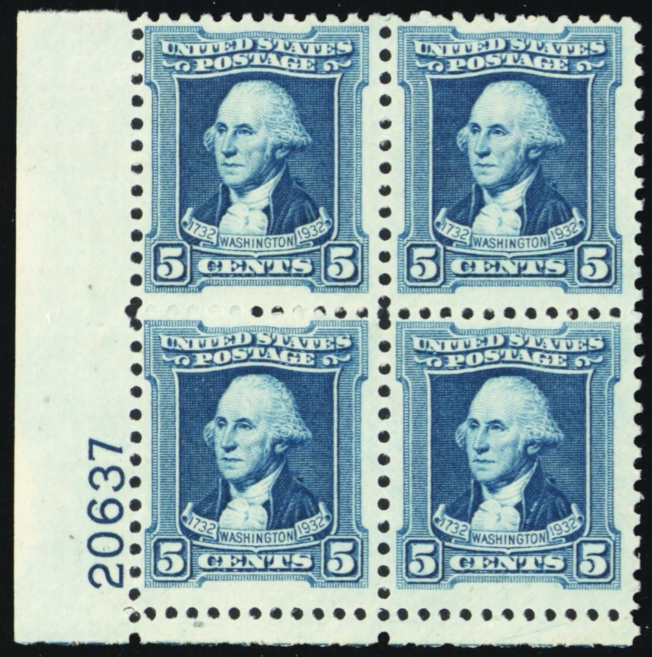 Bloque de cuatro placas 710, como nuevo NH 5¢ - Stuart Katz Foto 1 de 1