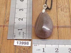 Pendentif goutte en FLUORITE pierre naturelle + cordon reglable collier femme - Picture 1 of 3