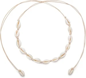 Hawaiian Cowrie Shell Charm Choker Necklace Adjustable Handmade Beach Jewelry - Picture 1 of 3