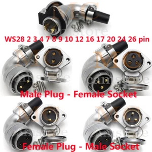 WEIPU WS28 2-26Pin Diamond Elbow Aviation Bulkhead Industrial Cable Connector - Picture 1 of 14