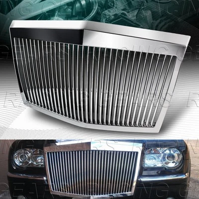 ROLLOS CROMADOS ROYCE ESTILO FANTASMA PARRILLA DELANTERA PARRILLA AJUSTE 05-10 CHRYSLER 300 300C Foto 1 de 4