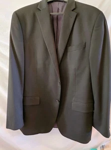 Macy's Men Store Michael Kors Sport Coat Blazer Black Sz 42L Wool 2-Buttons EUC - Picture 1 of 13