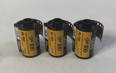 Vintage Kodak Gold Plus 100 3 Rolls 72 Exposure Expired 08/1996 - Image 1 of 3