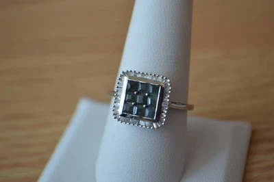 Anillo de platino/diamante con cambio de color de 1,30 quilates sobre plata fina talla 9 Foto 1 de 4