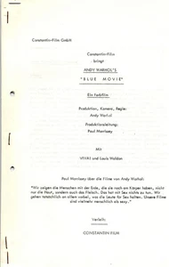 Andy Warhol's Blue Movie - VIVA! - Louis Waldon - Presseheft (235) - Picture 1 of 1