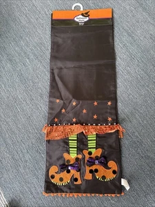 Halloween Table Runner Multicolor Polyester 72"x 13" Velvet Shoes Runner - Picture 1 of 9