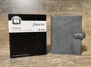 Filofax grau Finsbury genarbtes Leder Tasche Organizer NEU & UNBENUTZT verpackt - Bild 1 von 8