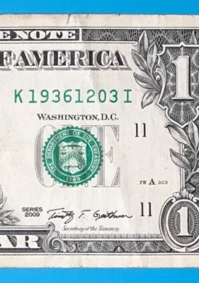 1936 December 3 : K 19361203 I $1 One Dollar Bill BIRTHDAY Note - Image 1 of 3