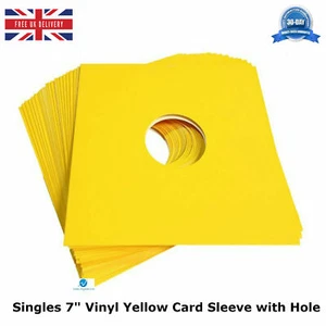 10 x Yellow Card Sleeve Singles 7” Vinyl Protector with Hole MASTERBAG  New - Picture 1 of 2