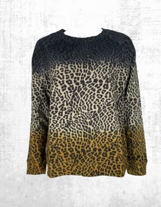 Ex Hush Women’s Long Sleeve Leopard Colour Block Sweatshirt in Multi (Defect) - Picture 1 of 3