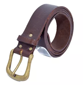 Hombre Estilo Informal Vaqueros Handmade en Ru Completo Cuero Cinturón - a - Imagen 1 de 72