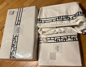 Funda de edredón King algodón satén King & Shams Ming trastes 400 hilos cama Natori - Imagen 1 de 16