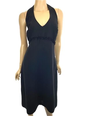 Vestido Vaina Amanda Smith Negro Sin Mangas Halter y Cuello en V Talla 16 Corte Bajo Espalda Foto 1 de 4