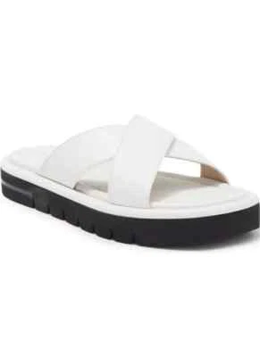 STUART WEITZMAN Women's White Elodie Leather Slide Sandals US 6 EU 36 READ - Image 1 of 4