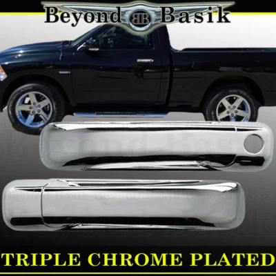 For 2009-2018 Dodge Ram 1500 10-25 2500 2dr Chrome Door Handle COVERS W/O PSKH — 第 1/2 张图片