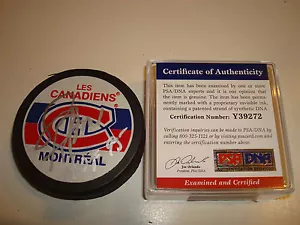 Larry Robinson Signed Montreal Canadiens Hockey Puck PSA/DNA COA HOF' 95 Auto 1G - Picture 1 of 3