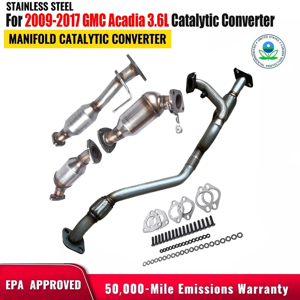 Los 3 se adaptan a GMC Acadia 2009-2017 convertidor catalítico de 3,6 L y tubo en Y flexible Foto 1 de 4