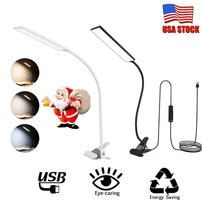 Lámpara de luz de lectura regulable recargable sensor táctil mesa escritorio con clip 48 LED Foto 1 de 4