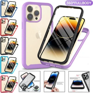 For iPhone 16e 15 14 13 12 11 Pro Max 8 Plus Shockproof 360 Full Body Case Cover - Picture 1 of 18