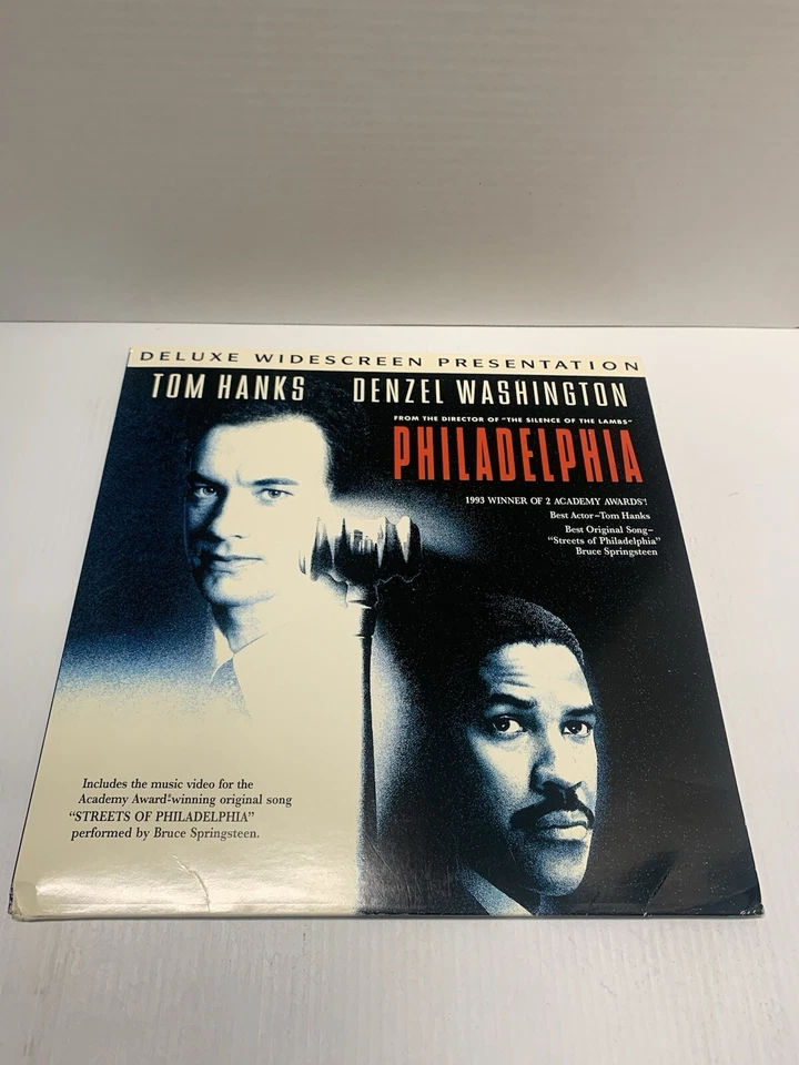 Laserdisc Philadelphia Tom Hanks Denzel Washington 2 academy awards - Imagem 1 de 2